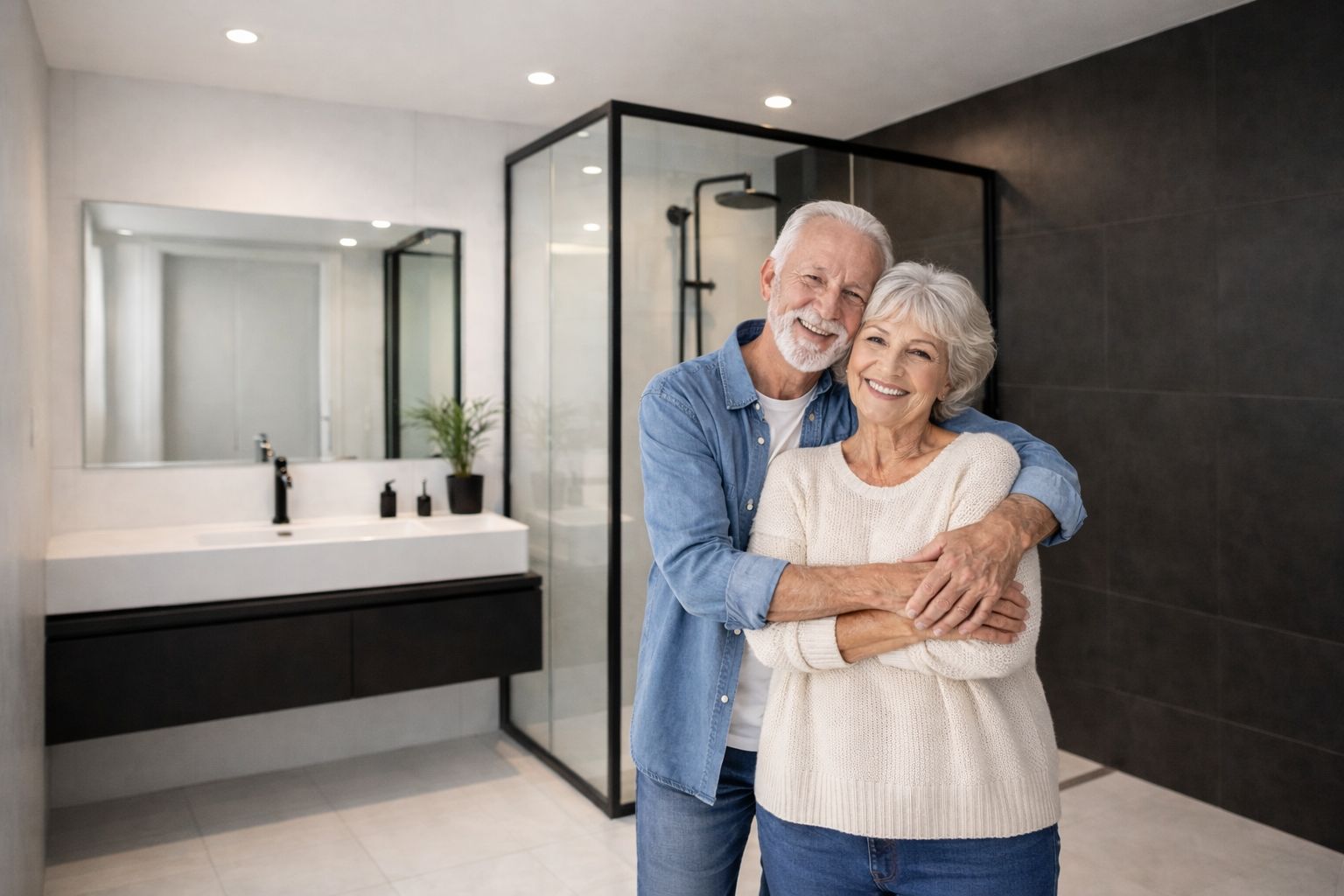 Modernes barrierefreies Traumbad mit hochwertiger Ausstattung – professionelle Badrenovierung für mehr Komfort und Sicherheit in Berlin und Brandenburg.